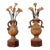 Italian Antique Polychrome Floral Urns - a Pair For Sale