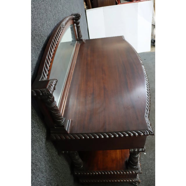 American Empire Acanthus Carved Mahogany Server For Sale - Image 4 of 8