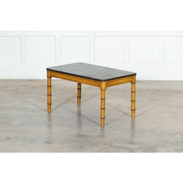 19th Century English Faux Bamboo, Marble & Painted Beech Coffee Table, 1850s For Sale - Image 15 of 17