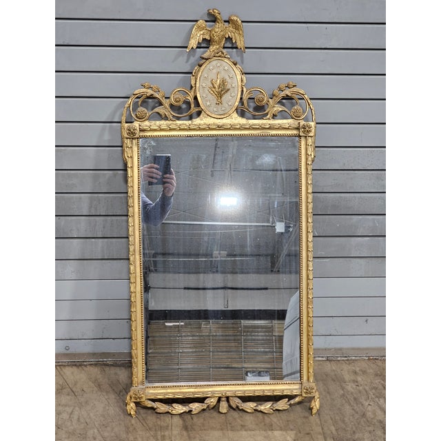 Late 20th Century Friedman Brothers Eagle Mirror Williamsburg Style Gold Gilt Frame For Sale In Cleveland - Image 6 of 16