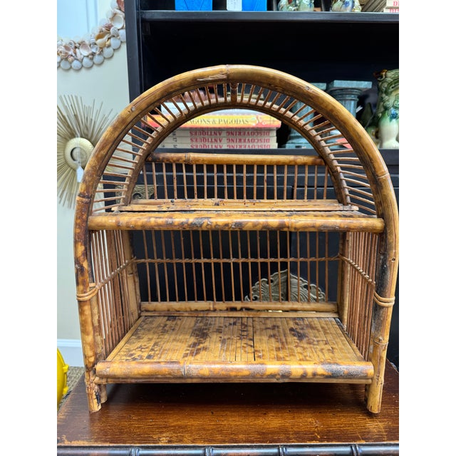 Vintage Burnt Bamboo Shelf For Sale In Orlando - Image 6 of 6