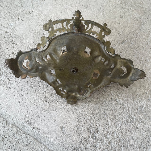 Metal Vintage Heavy Cast Brass Inkewll For Sale - Image 7 of 7