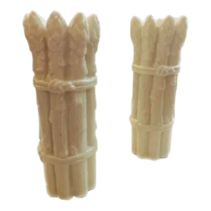 Vintage Trompe De L’œil Ceramic Asparagus Form Candle Stick Holders in the Style of Patricia Garrett- a Pair