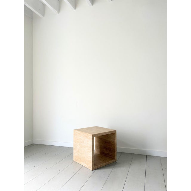 Travertine Marble Cube Side Table, Italy, 1990s For Sale - Image 14 of 14
