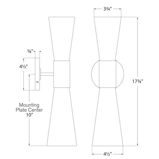 Modern AERIN for Visual Comfort Signature Clarkson Medium Narrow Sconce in Polished Nickel & Black For Sale - Image 3 of 3