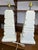 Mid-Century Modern Vintage 1989 Monterey Art Studio Chalkware Lamps - Pair of Postmodern Southwestern Art Deco Obelisk For Sale - Image 3 of 5