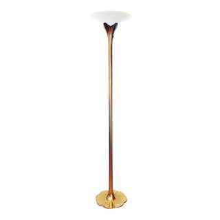 Vintage Stiffel Hollywood Regency Style Brass Floor Lamp For Sale