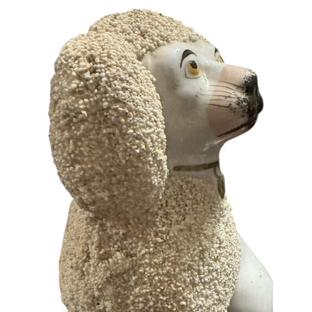 Antique 19th Century English Staffordsire Ceramic Poodle For Sale - Image 9 of 12