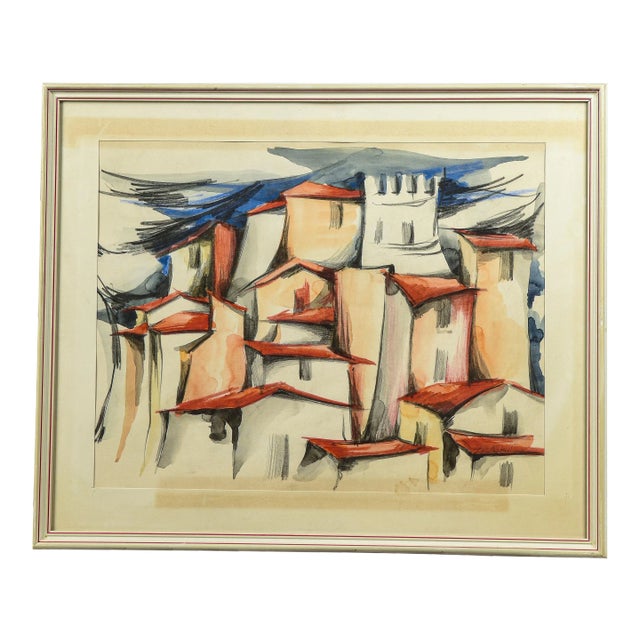 Egidio Zaccheroni, Italy, 1980s, Watercolor on Paper, Framed For Sale