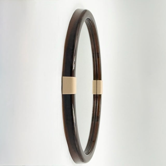 French Space Age Round Wall Mirror in Brown Acrylic Glass, 1970s For Sale - Image 10 of 15