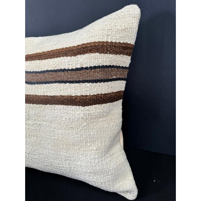Contemporary Turkish Hemp Pillow Cushion Natural Beige Brown Cushion Cover 20x20 For Sale - Image 3 of 4