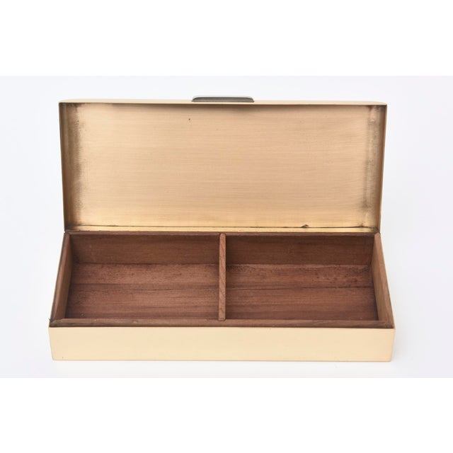 Art Deco Bronze and Silver Plate Hinged Box With Wood Interior by Silver Crest For Sale - Image 10 of 10