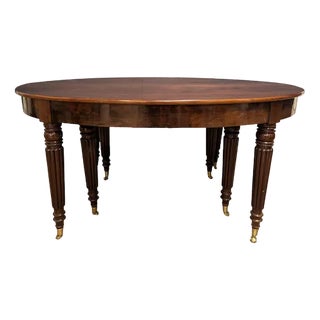 Oval Dining Table in Mahogany with 6 Legs, 19th Century For Sale