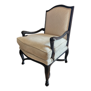 Black & Ivory Bergere Lounge Chair