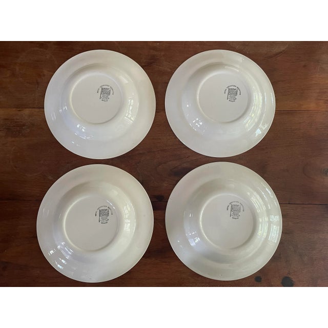 Royal Crownford Vintage English Ironstone Soup Pasta Bowls - Set of 4 - White Wheat Pattern For Sale - Image 4 of 7