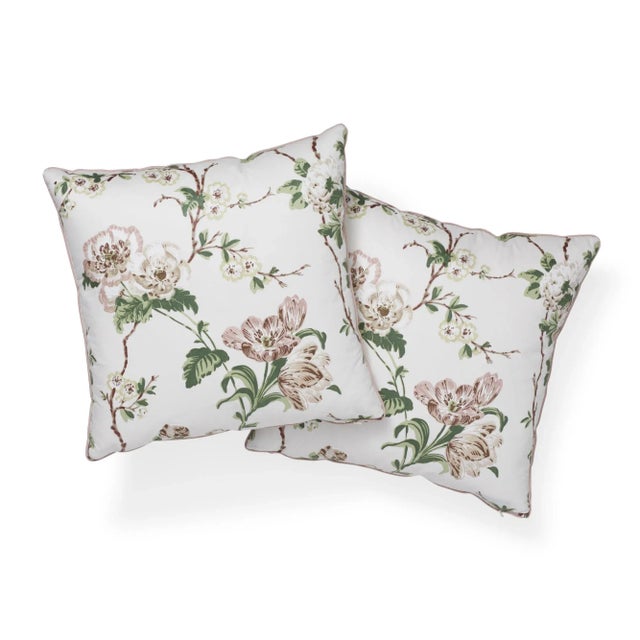 Schumacher Cottage Schumacher X Veere Grenney Betty Chintz Quiet Pink Two-Sided Cotton Pillow - 18ʺW × 18"H For Sale - Image 4 of 7