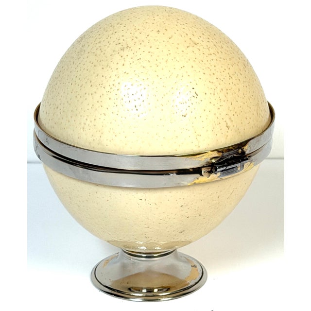 Anthony Redmile London ( Attrib) Silver & Gilt Mounted Circular Egg Shell Box For Sale - Image 11 of 13