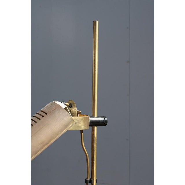 Gold Minimalist Floor Lamp in Brass, Italy, 1970s For Sale - Image 8 of 12