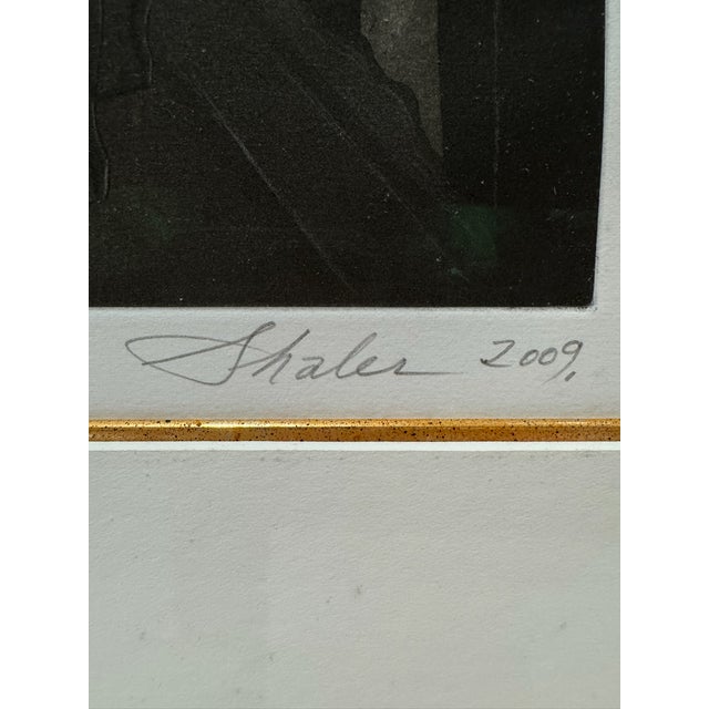Lynn Shaler Le Match 2009 Signed Numbered 11/100 Color Etching Chess Library Framed For Sale In Atlanta - Image 6 of 11