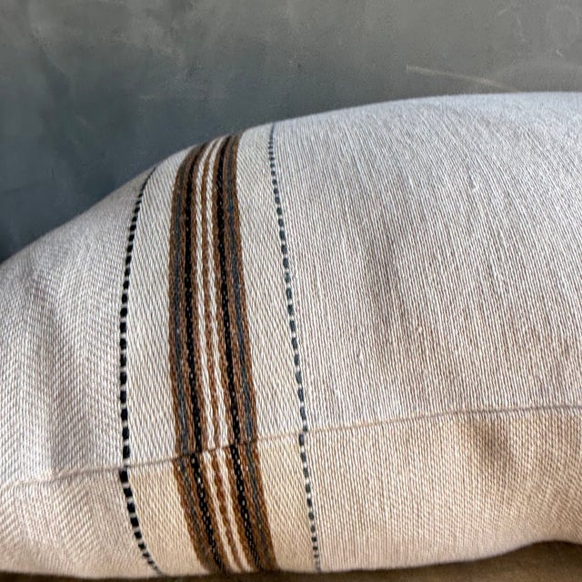 Traditional Libeco Home Tinos 100% Linen Stripe Pillow With Down Insert For Sale - Image 3 of 8