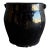 Late 20th Century Black Glazed Decorative Pottery Small Size For Sale