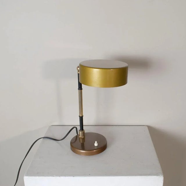 Table Lamp in Worked and Chromed Metal and Steal Steal in Brass in the style of Oscar Torlasco, 1960s For Sale - Image 6 of 6