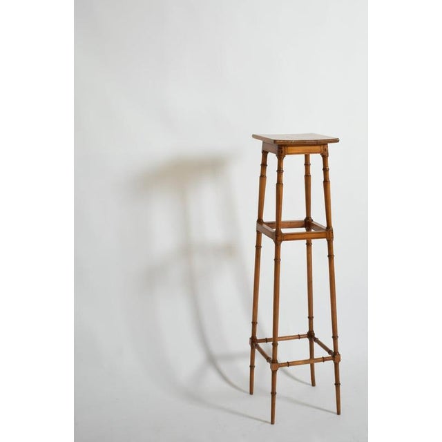 Light Wood and Faux Bamboo Pedestal Table, 1890s For Sale - Image 3 of 5