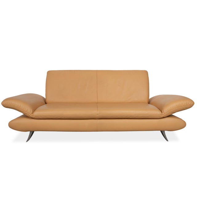 Two-Seater Leather Sofa in Apricot Cream Beige with Manual Function from Koinor Rossini For Sale - Image 13 of 13