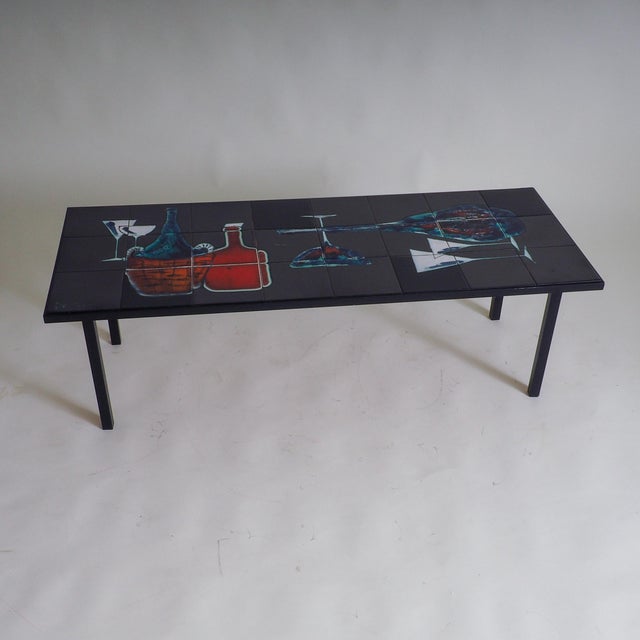 Black Mid-Century Modern Cocktail Hour Tile Coffee Table by Antonio Denisco, 1960s For Sale - Image 8 of 15