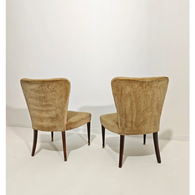 Velvet Armchairs, Italy, 1960s, Set of 2 For Sale - Image 6 of 11