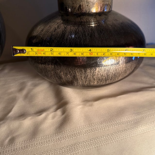 Silver John-Richard Contemporary Metallic Lava Glaze Lidded Jars - Set of 3 For Sale - Image 8 of 8