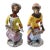 1980s Chelsea House Porcelain Monkey Band Singer Figurines, Pair, Meissen Style Rococo Musicians For Sale
