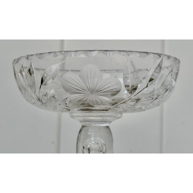 Vintage American Brilliant Cut Crystal Compote Bowl For Sale - Image 11 of 12