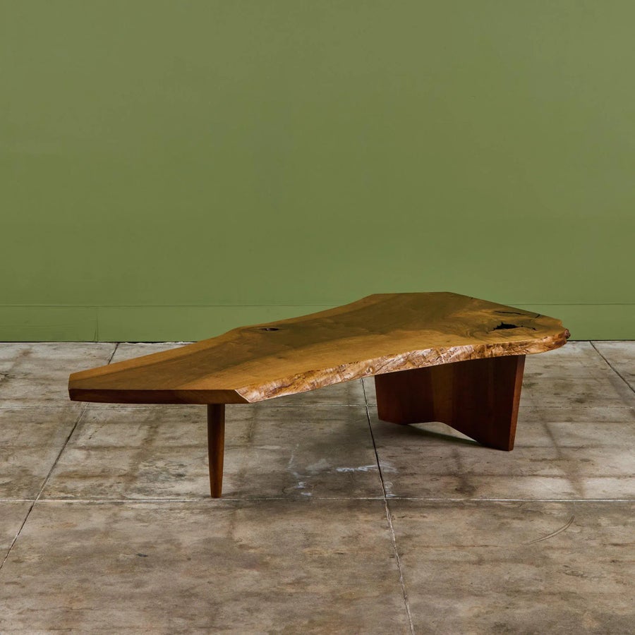 George Nakashima English Walnut Conoid Coffee Table | Chairish