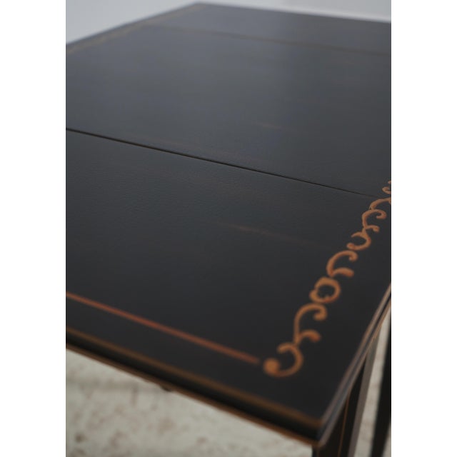 Sherrill Black & Gold Crackle Paint Pembroke Drop Leaf Table For Sale - Image 11 of 17