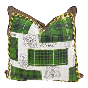Vintage Green Tartan & Scottish Crest Pilow