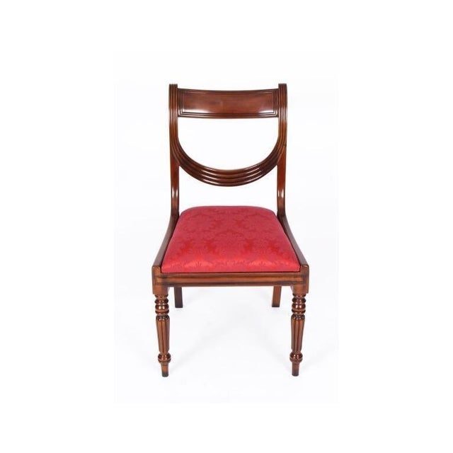 Antique Regency Triple Pillar Dining Table and Swag Back Chairs, 1890s, Set of 15 For Sale - Image 18 of 18