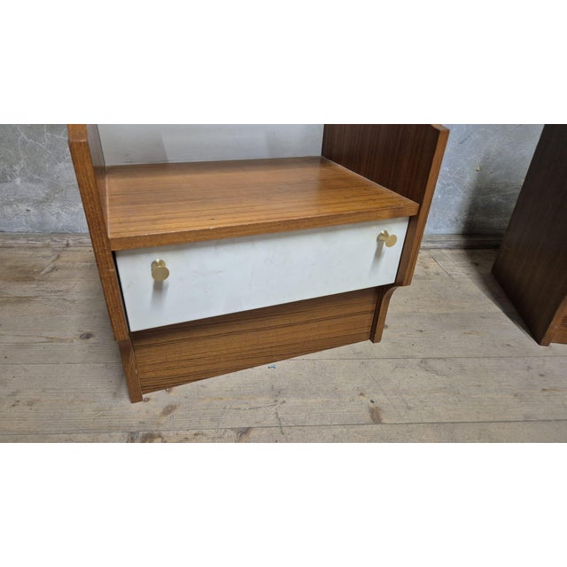 Brown Vintage Bedside Tables, Czechoslovakia, 1940s, Set of 2 For Sale - Image 8 of 12