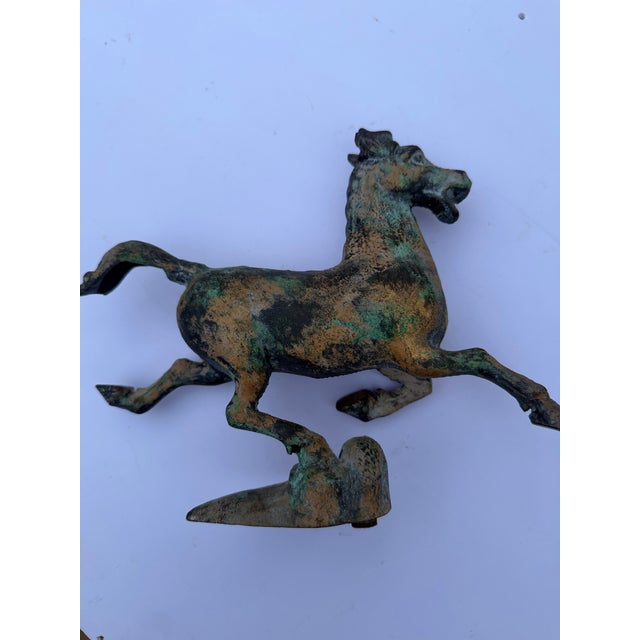 Metal Vintage Han Dynasty Style "Flying Horse of Gansu" Heavy Cast Metal Statue For Sale - Image 7 of 12