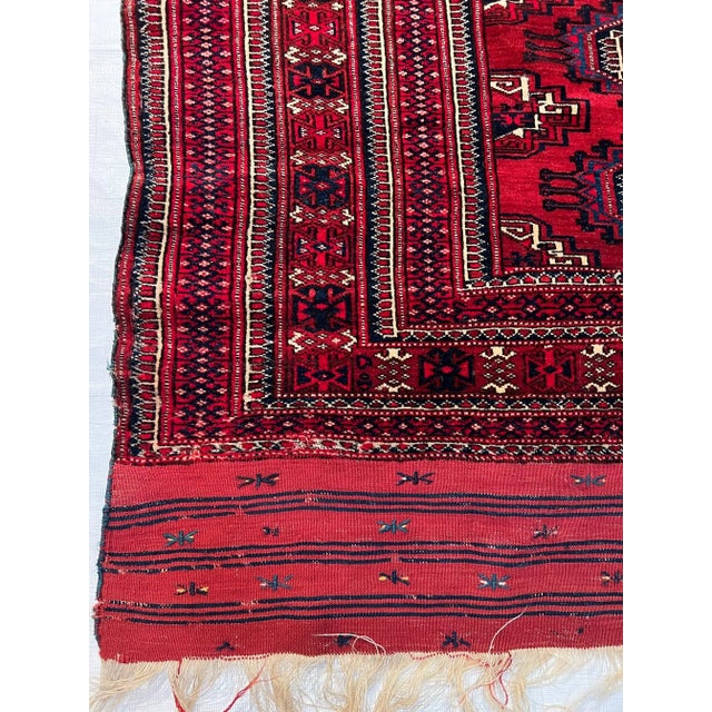 1900s Antique Turkeman Rug For Sale - Image 4 of 5