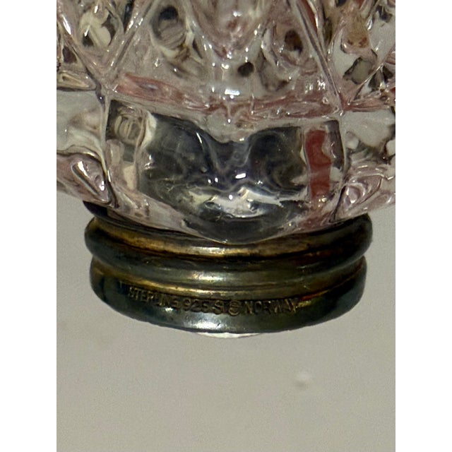 Traditional Early 20th Century Sterling Silver and Crystal Salt and Pepper Shakers For Sale - Image 3 of 5