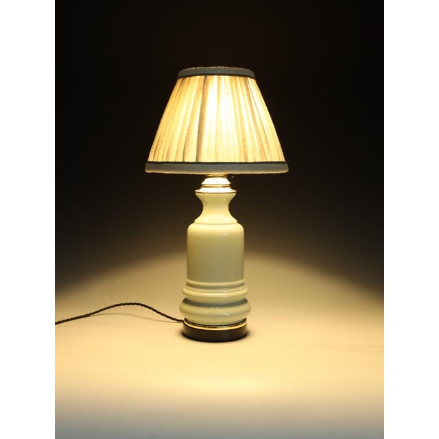 Victorian French Celadon Glazed Ceramic Oil Lamp, 1890 For Sale - Image 3 of 10
