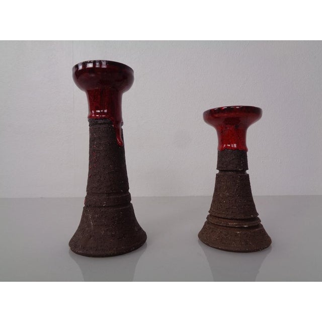 Danish Lava Ceramic Candleholders by Lehmann, 1960s, Set of 2 For Sale - Image 3 of 18