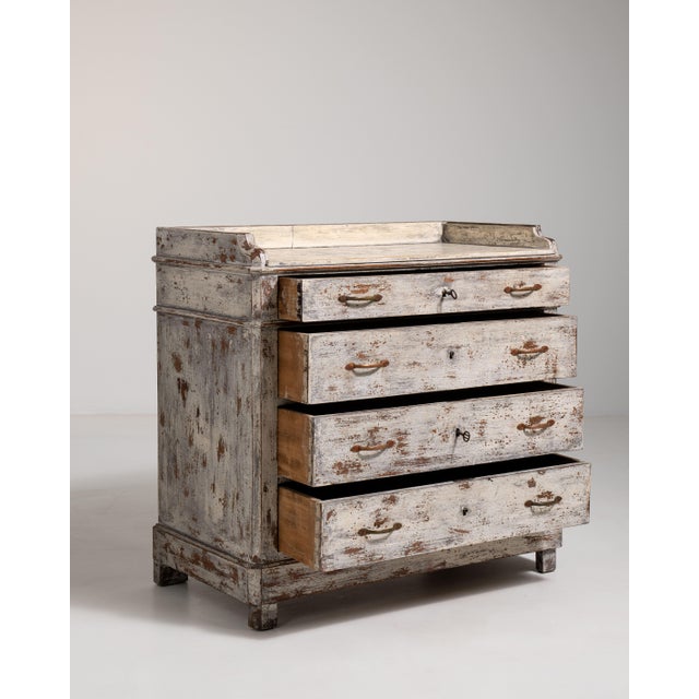 Wood Shabby Chic Chest of Drawers, Antique, France, 19th Century For Sale - Image 7 of 15