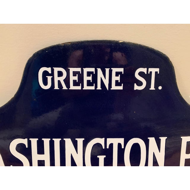 Metal Vintage Greenwich Village New York City Enamel Street Sign For Sale - Image 7 of 11