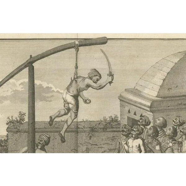 Sonnerat, Hindu Hook-Swinging Ceremony in Honor of Mariamman, 1806, Engraving For Sale - Image 6 of 10