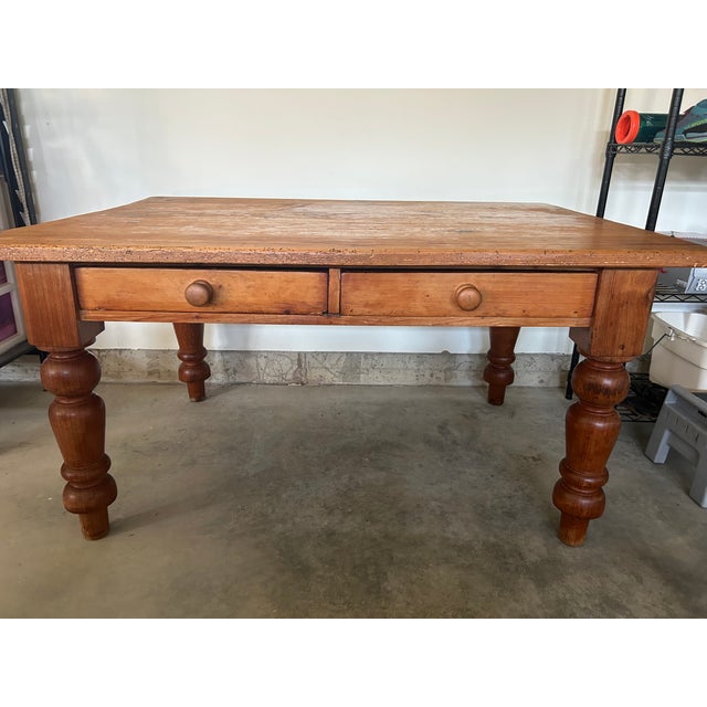 Yellow Late 19th Century English Country Style Pine Table For Sale - Image 8 of 9