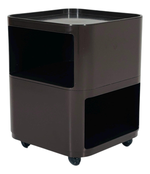 Brown Componibili Square Serving Trolley by Anna Castelli for Kartell, 1960s