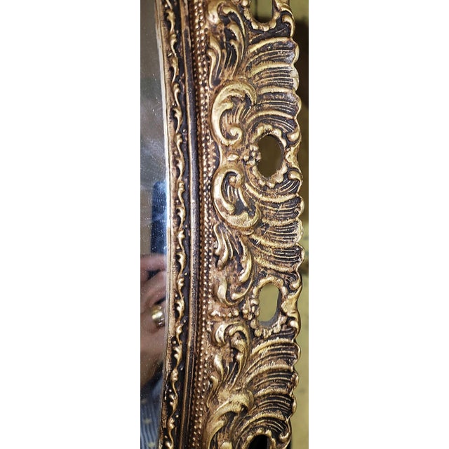 Antique Gilt Oval Mirror For Sale - Image 4 of 6