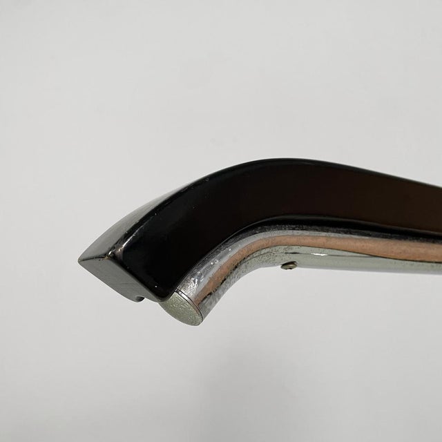 Mid-Century Modern Italian Chair with Armrest in Straw, Black Wood, and Steel, 1960s For Sale - Image 11 of 18